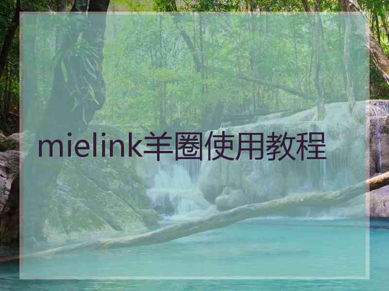 mielink羊圈使用教程